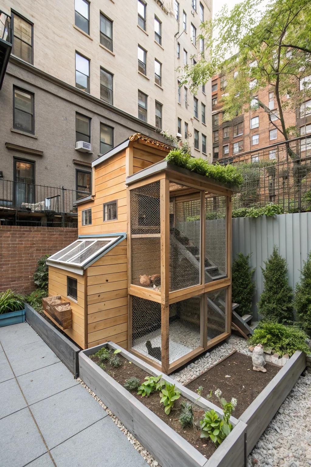 Elevate your urban backyard with a sleek and stylish loft chicken coop—where modern design meets functionality.