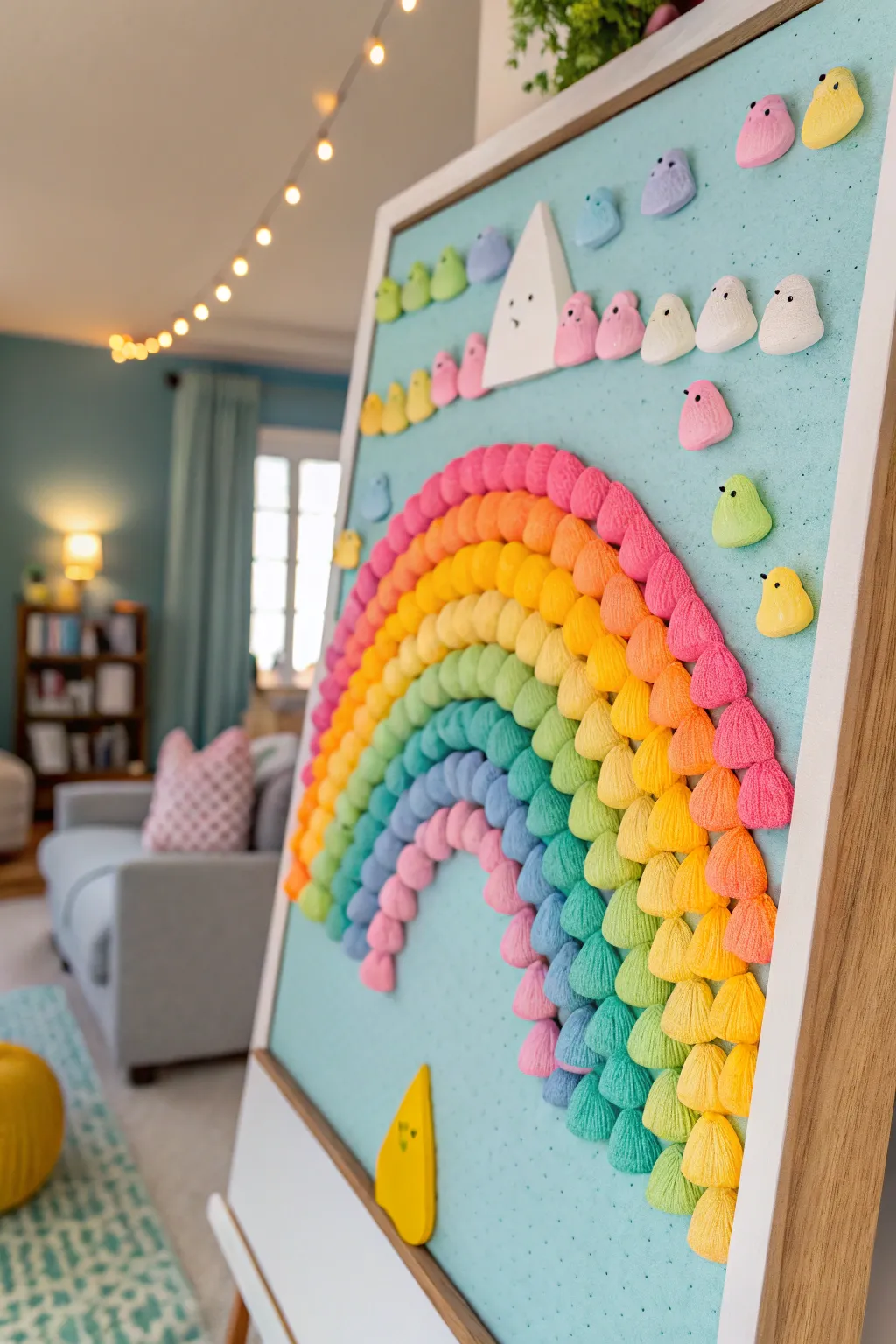A rainbow of Peeps brings color to any room.