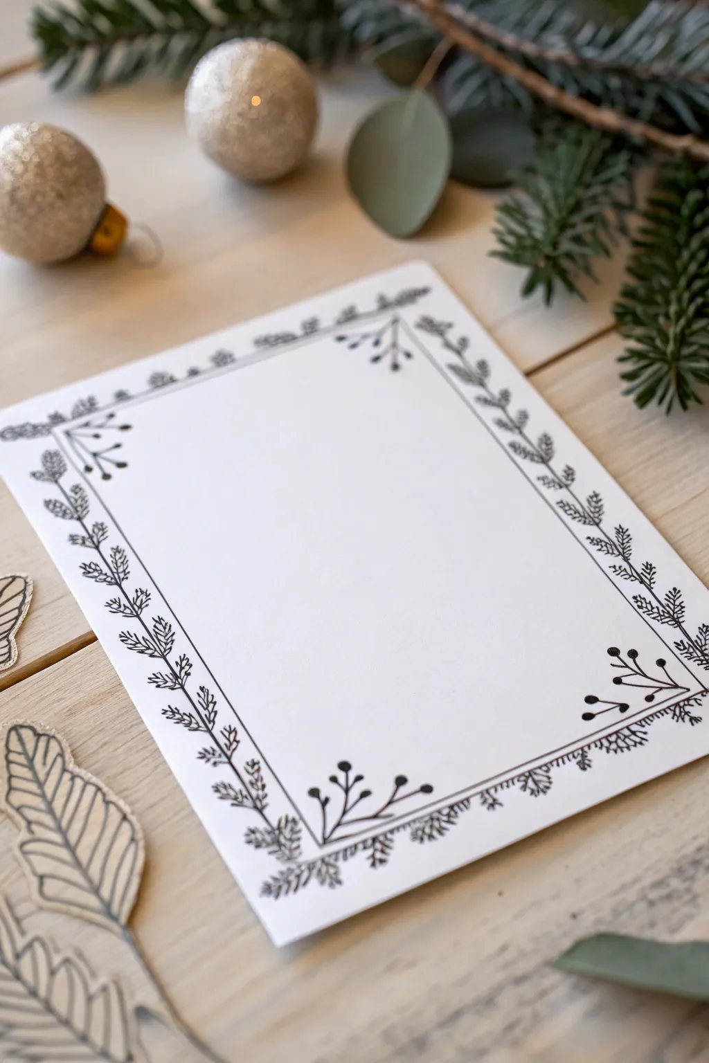 Elegance in simplicity: Discover the art of minimalist Christmas card borders.