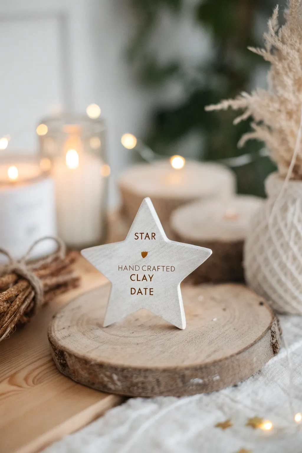 Crafted with love: Personalized clay stars for a meaningful holiday touch.