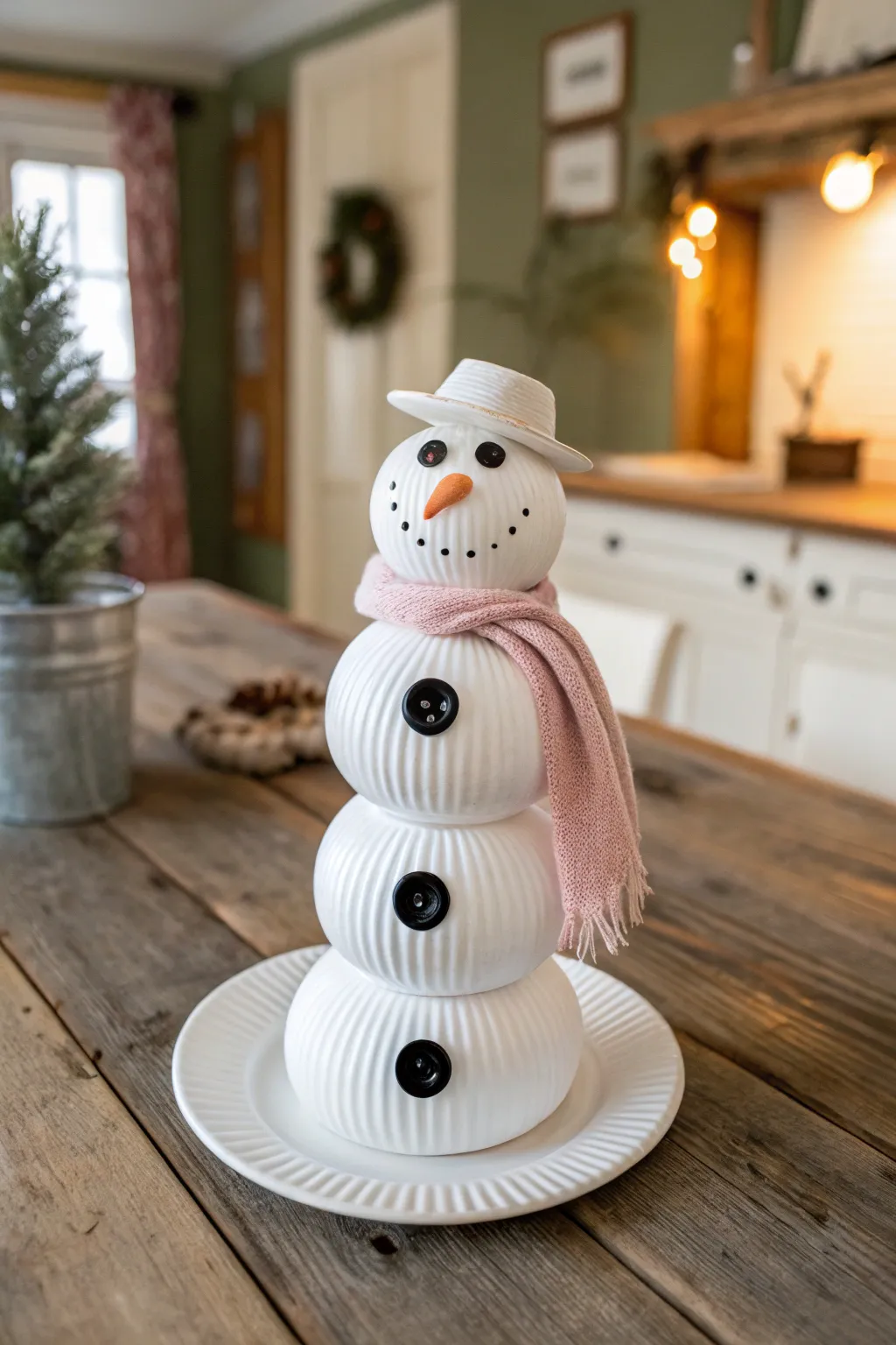 Warm up your holiday decor with this charming paper plate snowman—a perfect blend of Scandinavian simplicity and Boho flair!