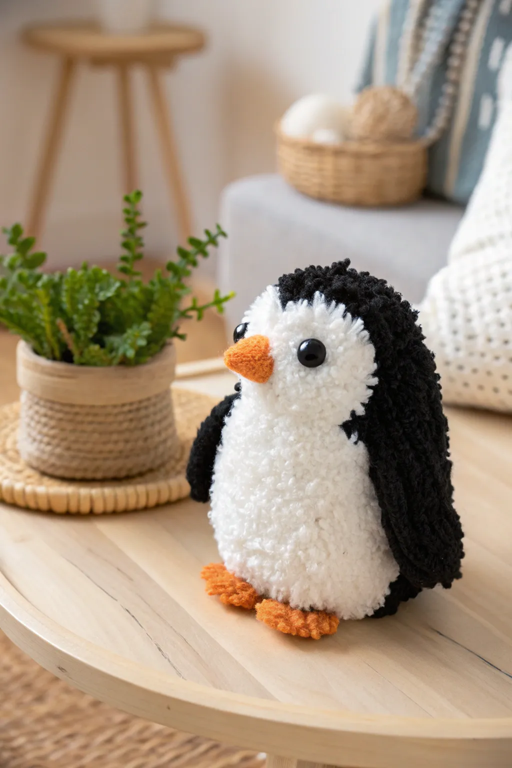 Adorable Pom Pom Penguin: A Touch of Craftsmanship and Whimsy for Your Holiday Decor