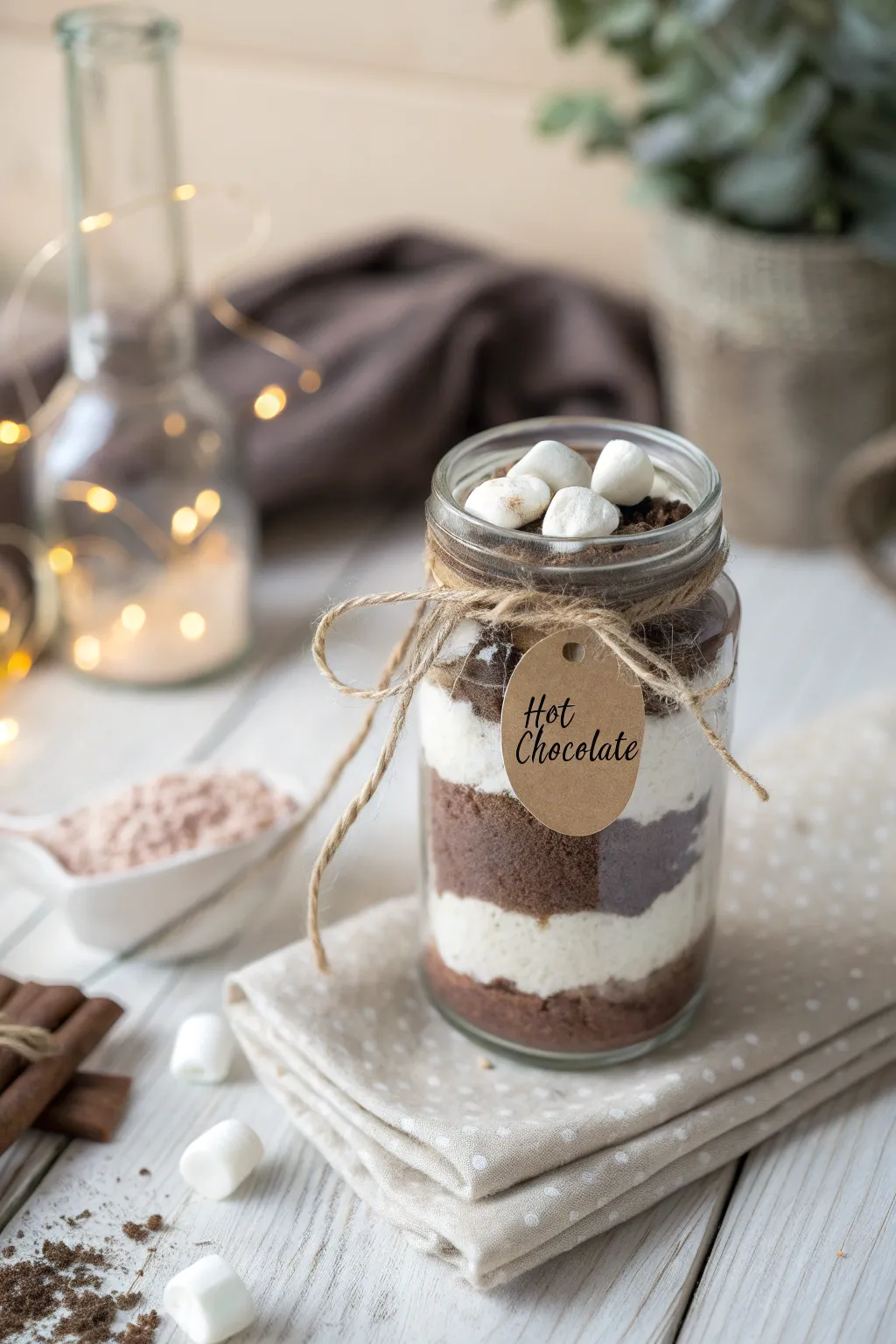 Warm up your winter nights with a touch of handmade charm – personalized hot chocolate mix in a jar.