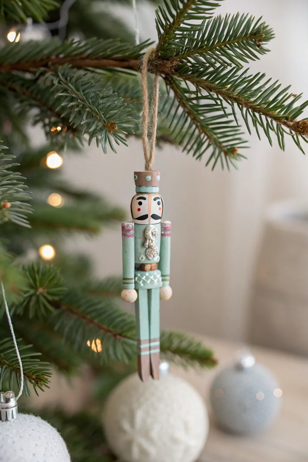 Transform simple clothespins into charming nutcracker ornaments for a touch of classic holiday elegance.