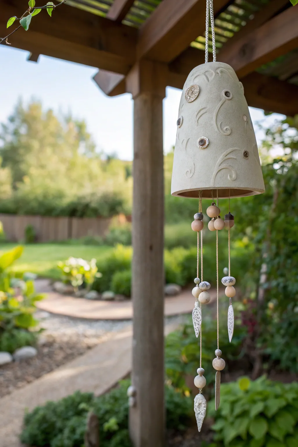 Discover the charm of handcrafted clay wind chimes, where minimalist design meets natural beauty.