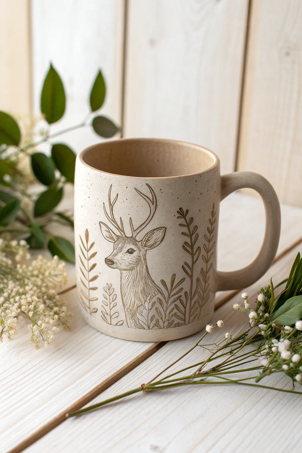 Sip serenity from nature's embrace with this beautifully crafted clay mug.