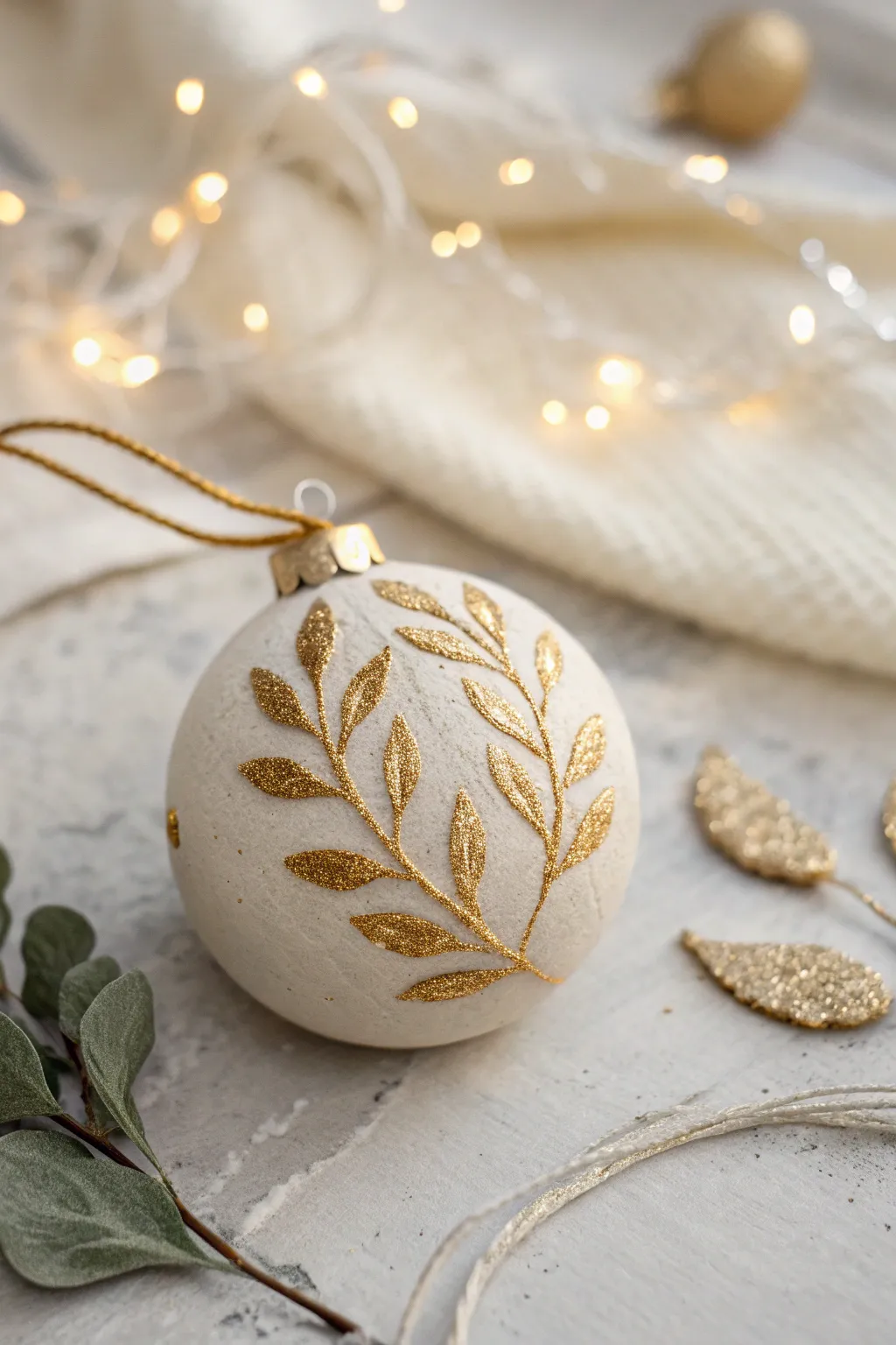 Elevate your decor with the shimmer of metallic accents on handcrafted clay ornaments.