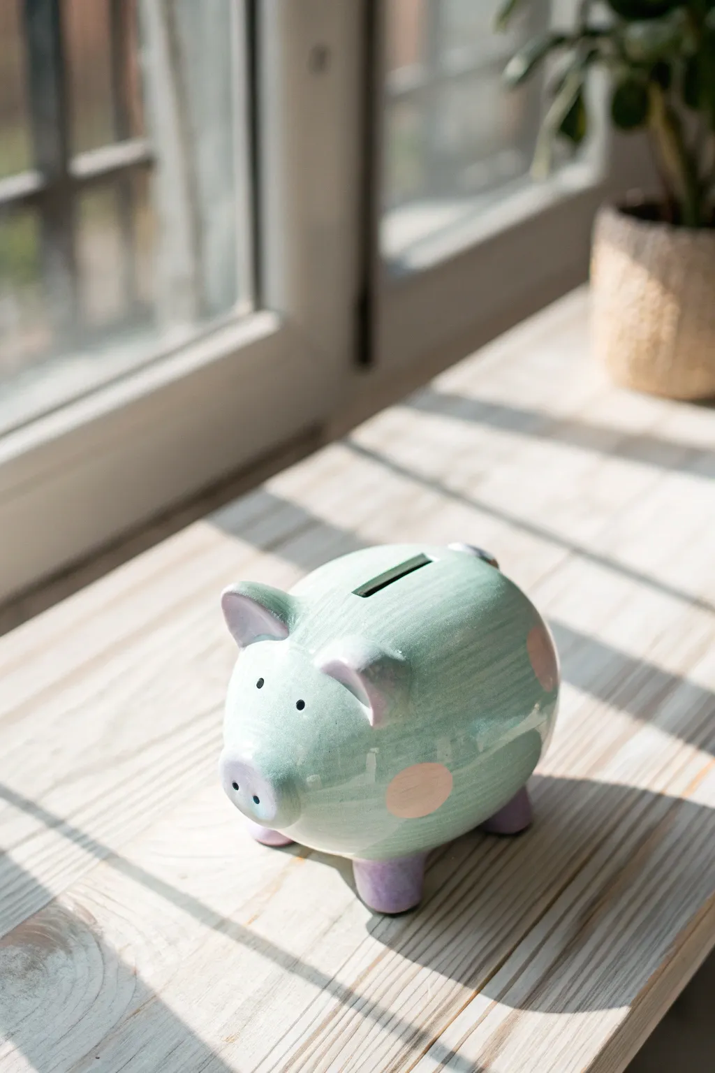 Embrace the charm of pastel hues with this elegantly crafted clay piggy bank. A perfect blend of simplicity and sophistication for your minimalist space.