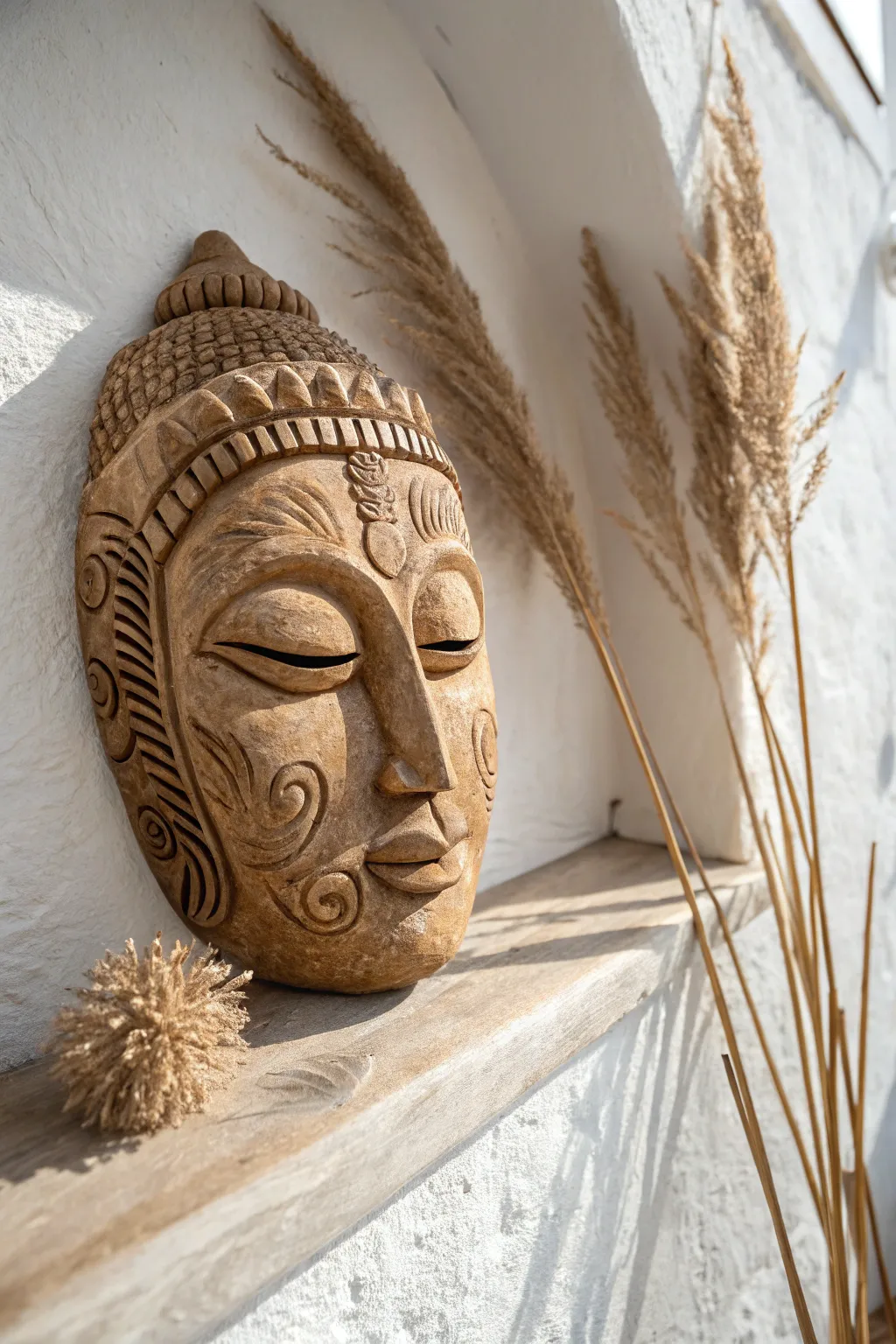 Embrace the art of simplicity with handcrafted clay masks that tell stories through every detail.