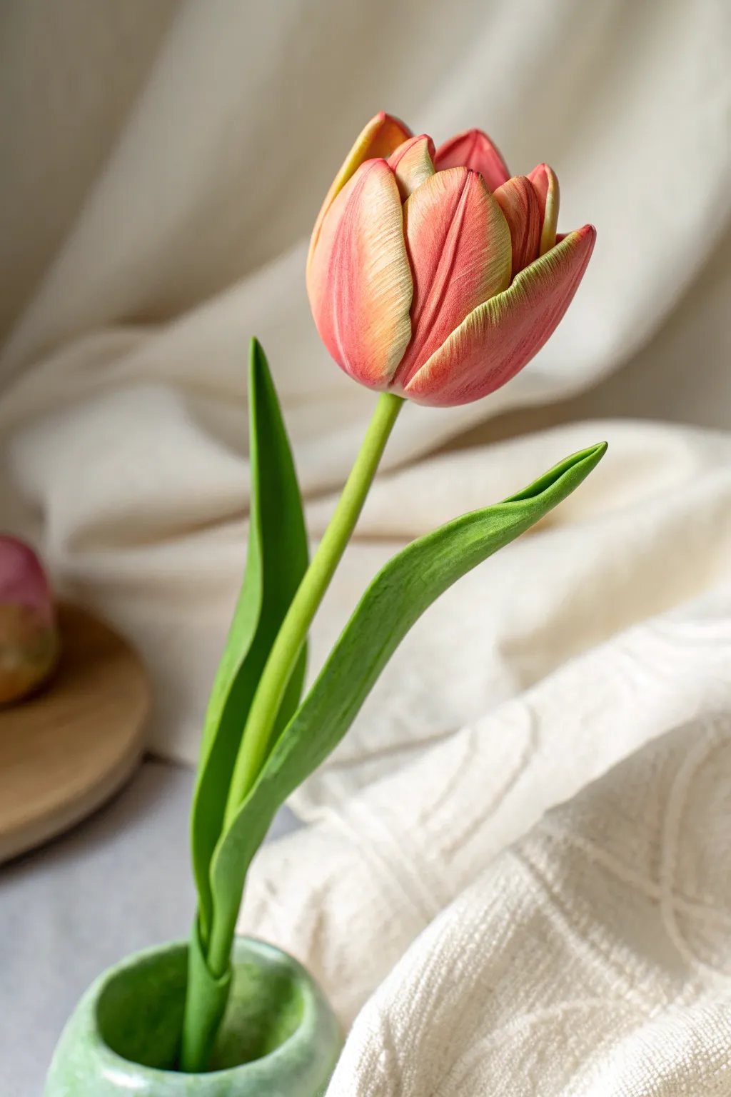 Brighten your space with a touch of everlasting natural beauty: a vibrant clay tulip that never fades.