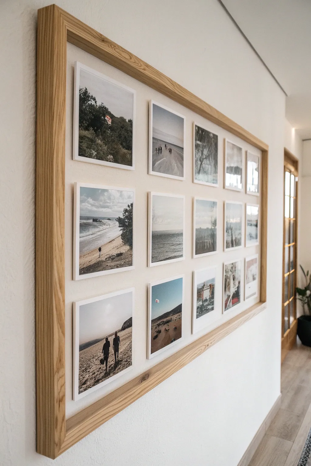 Transform your cherished memories into a stunning piece of wall art with a minimalist framed collage.