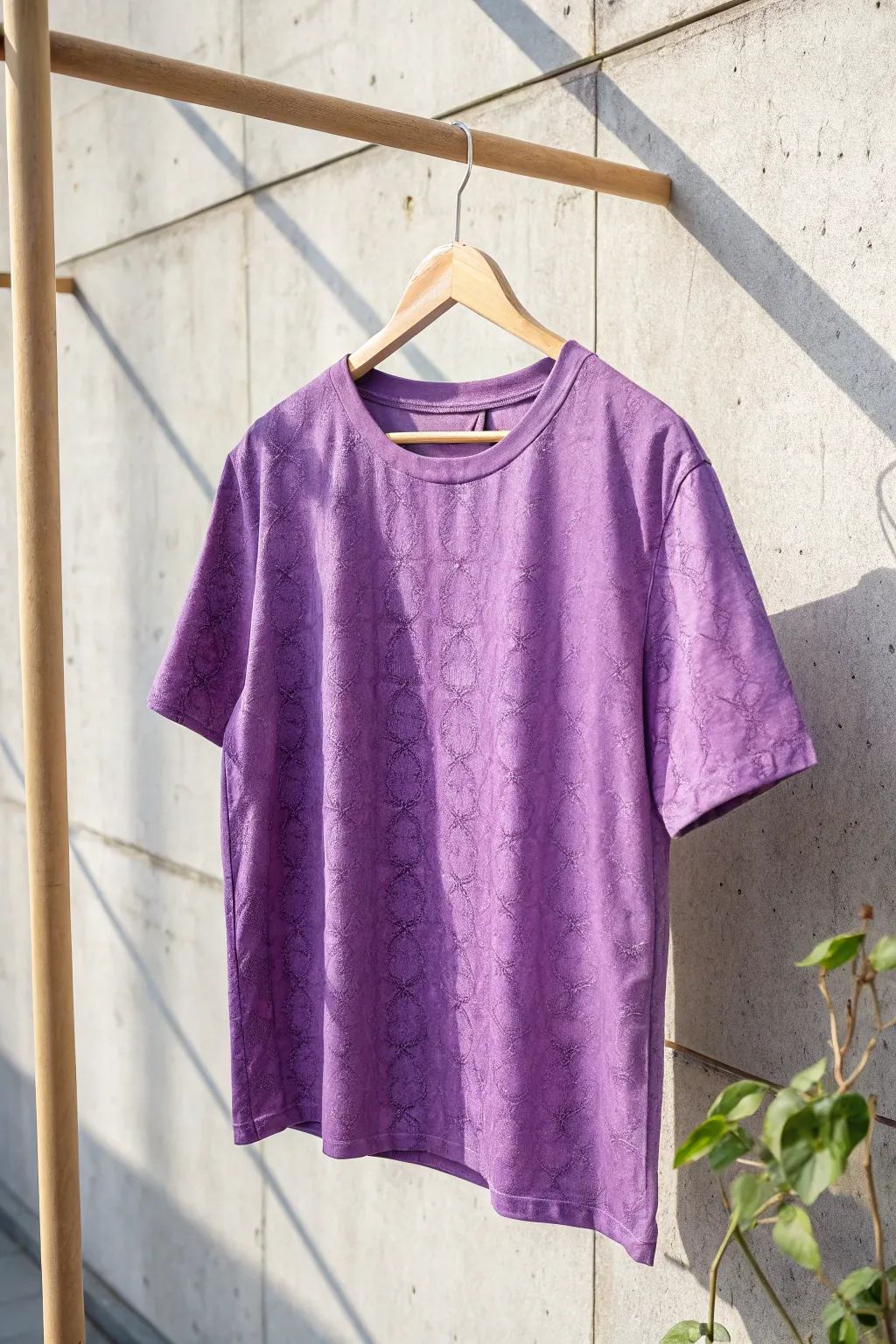 Elevate your street style with this chic purple tee—where simplicity meets boho flair.