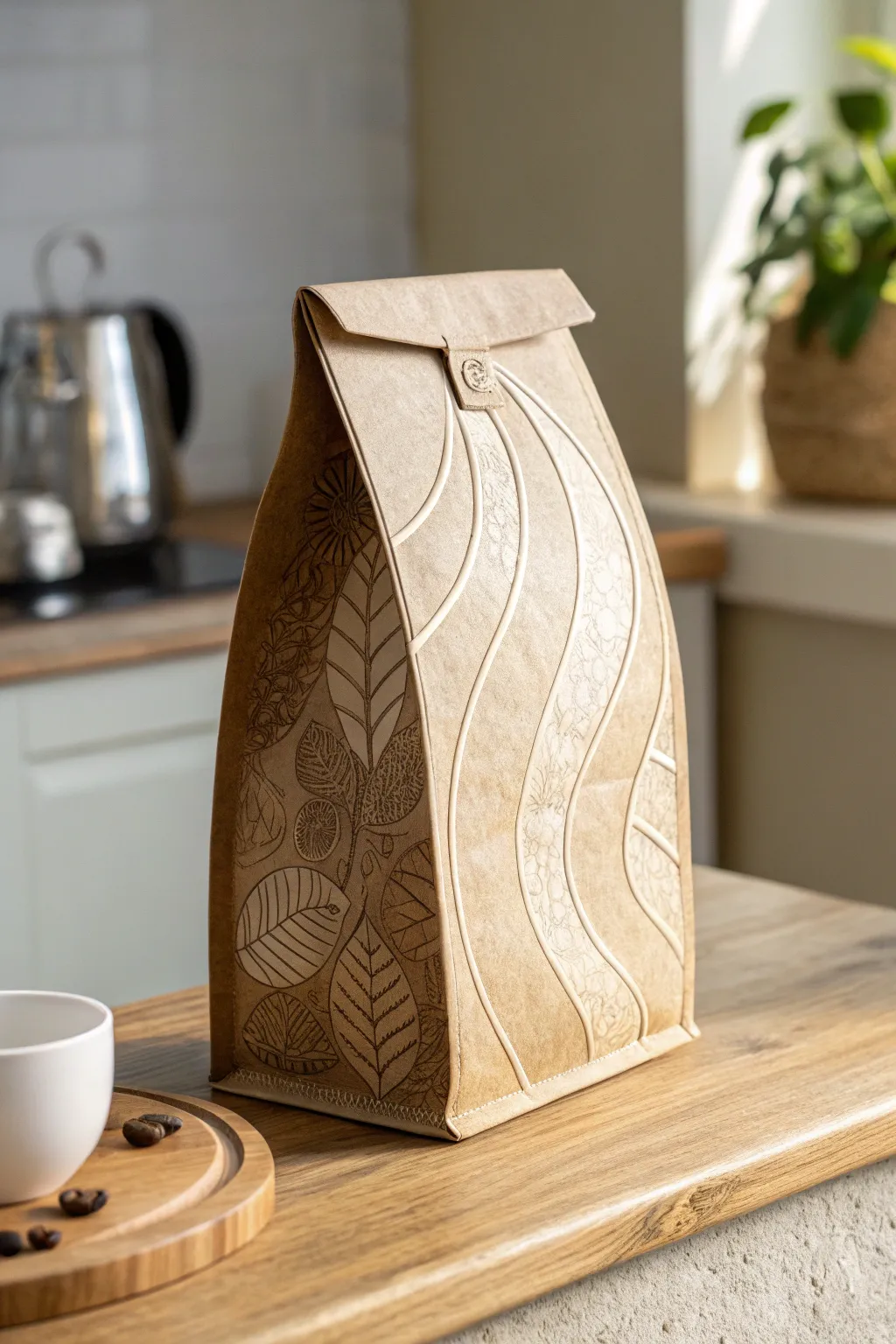 Transform your coffee experience with this elegantly designed, uniquely shaped bag – a perfect blend of minimalist beauty and bohemian charm.