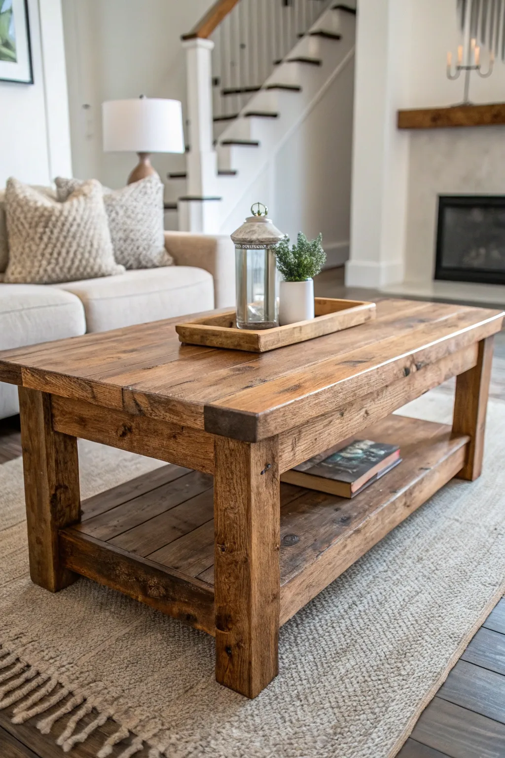 Elevate your space with rustic elegance: a handcrafted 2x4 compact coffee table.