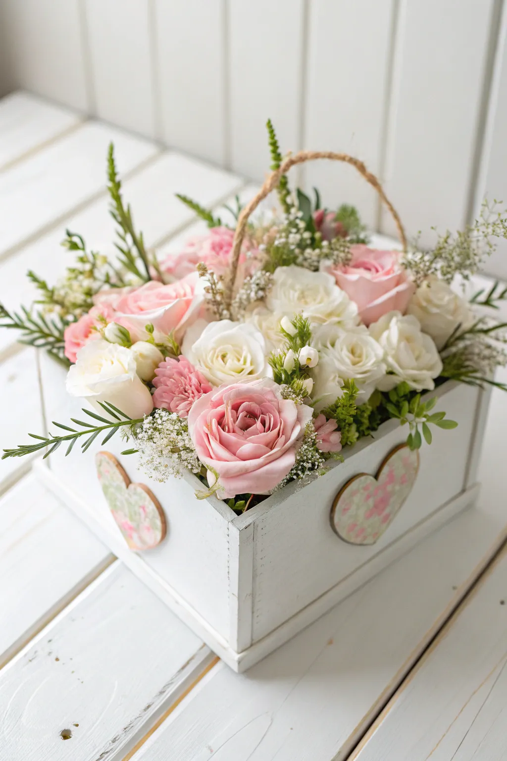 Bring a touch of spring to your Valentine's Day with this charming floral box, blending natural beauty and minimalist style.