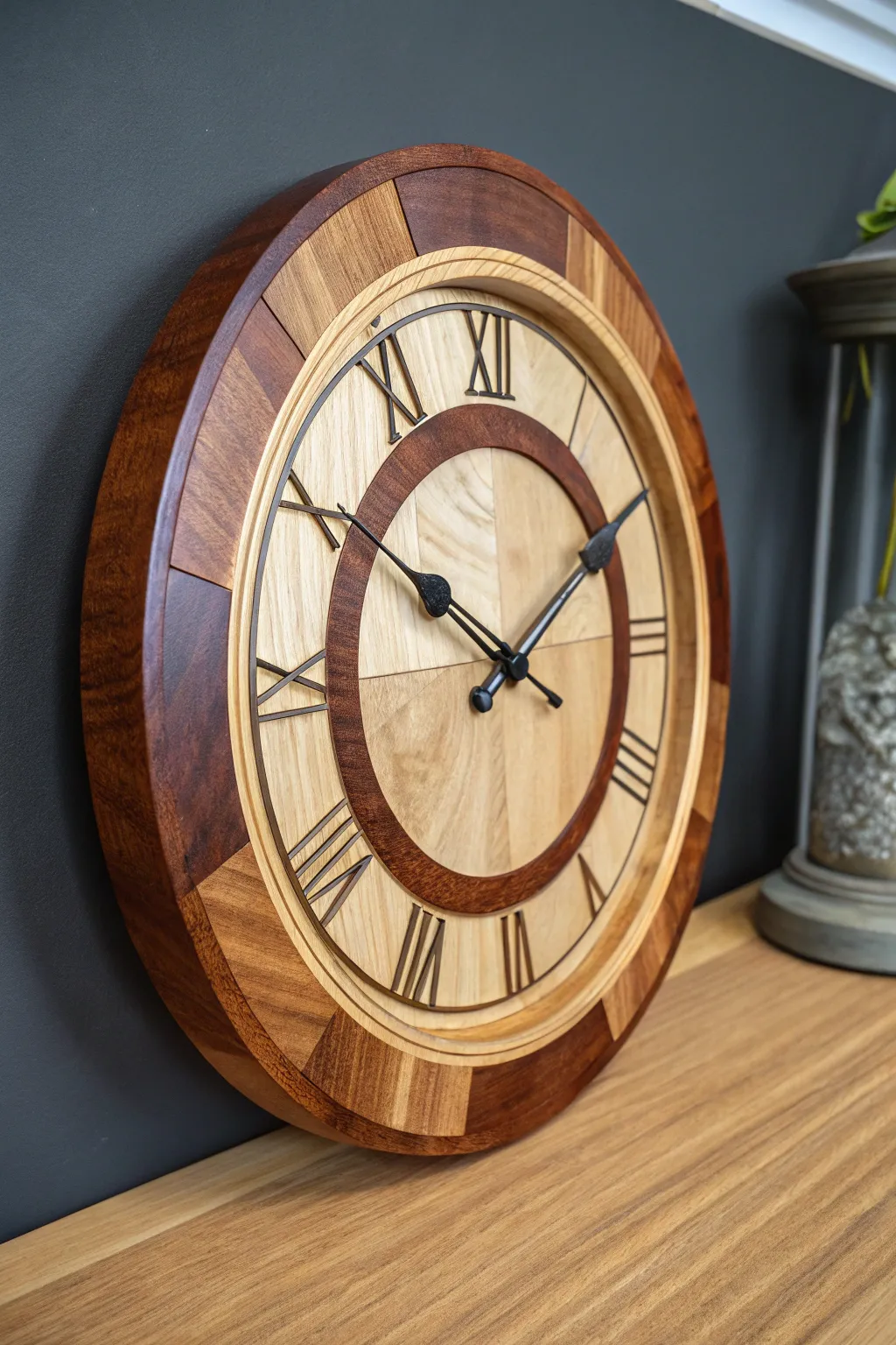 Timeless Elegance: Elevate your space with a handcrafted wooden wall clock.