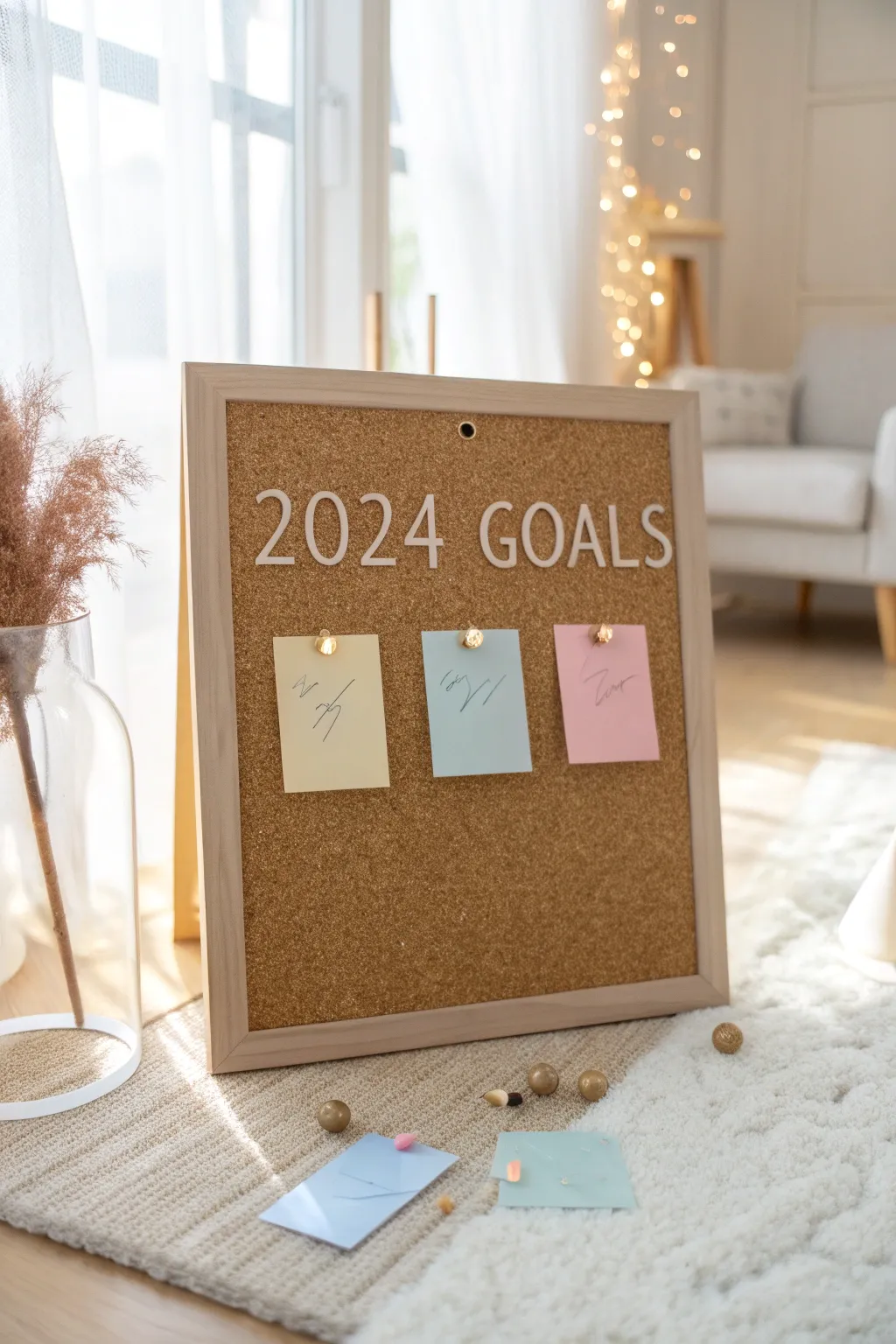 Stay inspired and focused with a beautifully crafted vision board for 2024 goals. ✨ #GoalSetting #ScandinavianStyle