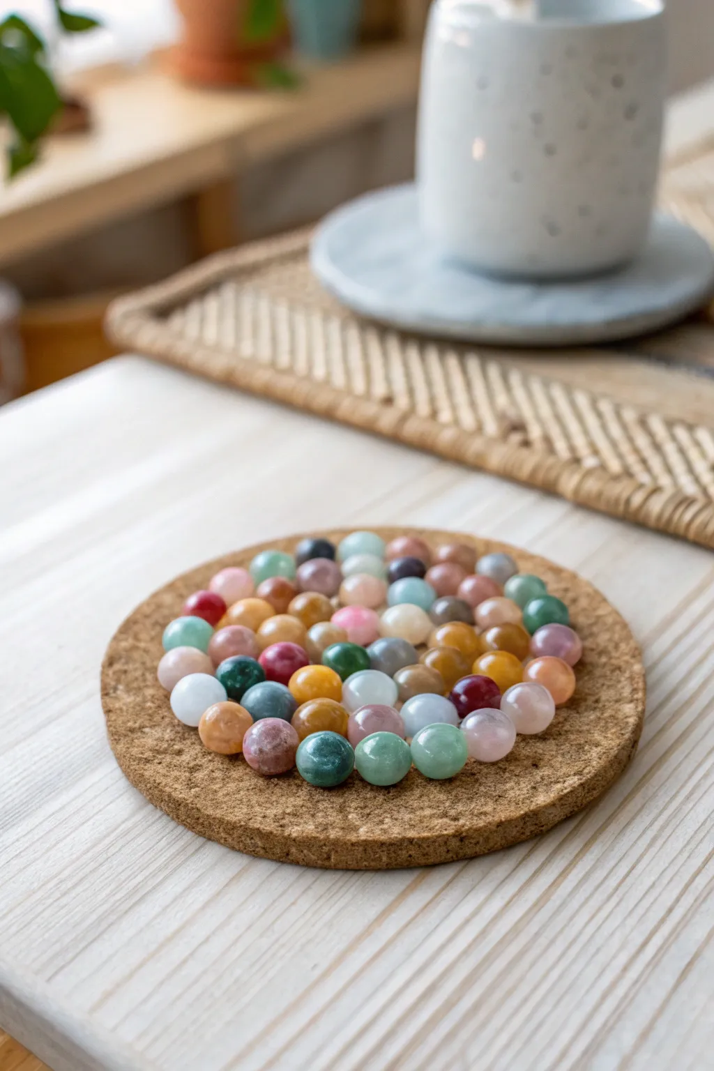 Add a pop of color to your table with these stunning marble coasters.