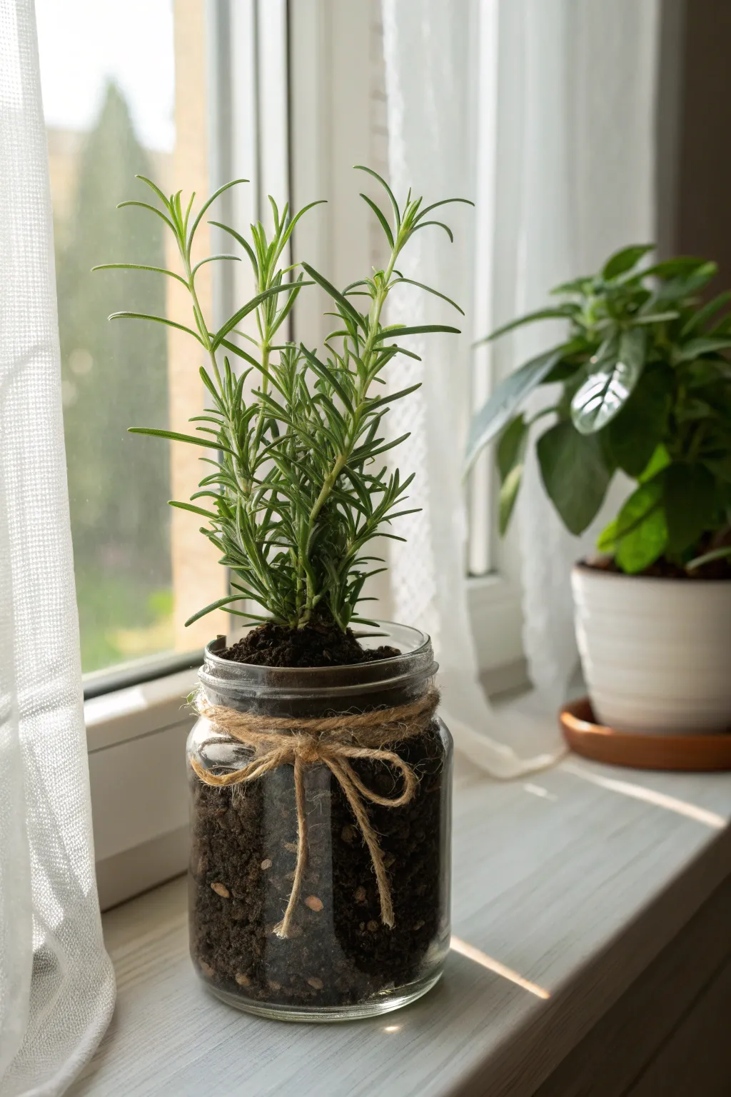Transform her kitchen windowsill with a charming mason jar herb garden—where simplicity meets natural beauty.