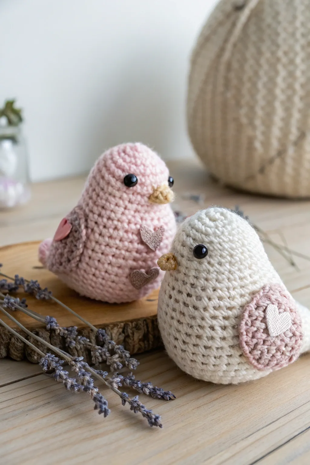 Celebrate love with these charming crochet love birds, a perfect touch of handcrafted elegance for any home.