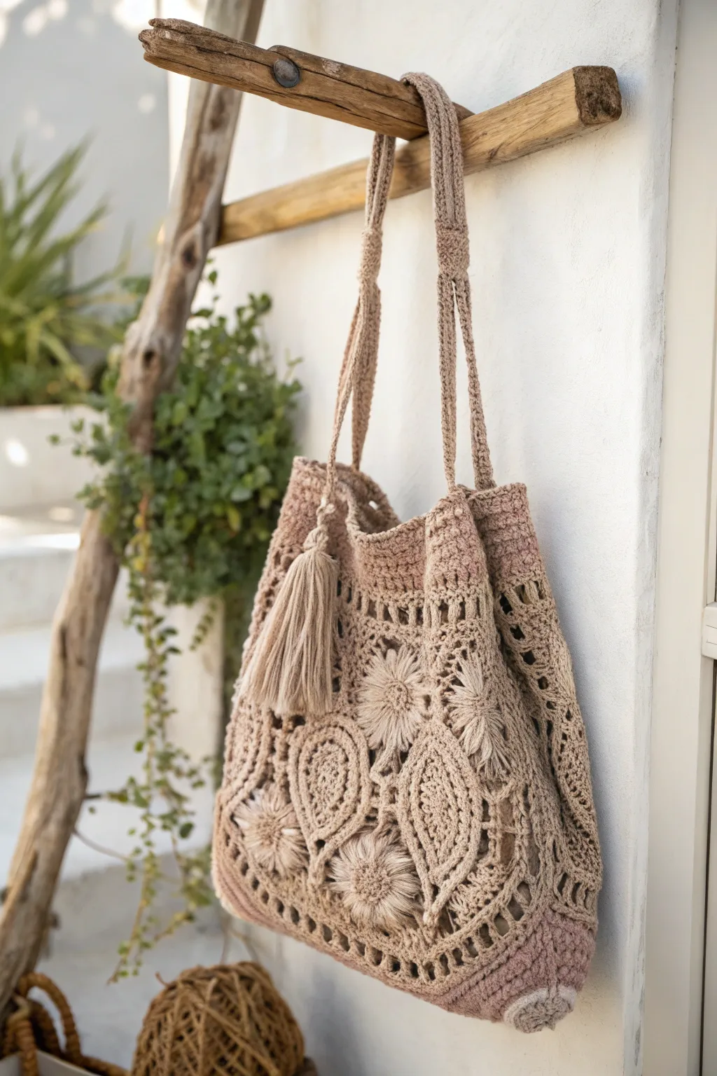 Embrace elegance and sustainability with this handcrafted crochet bag, perfect for your next market visit!
