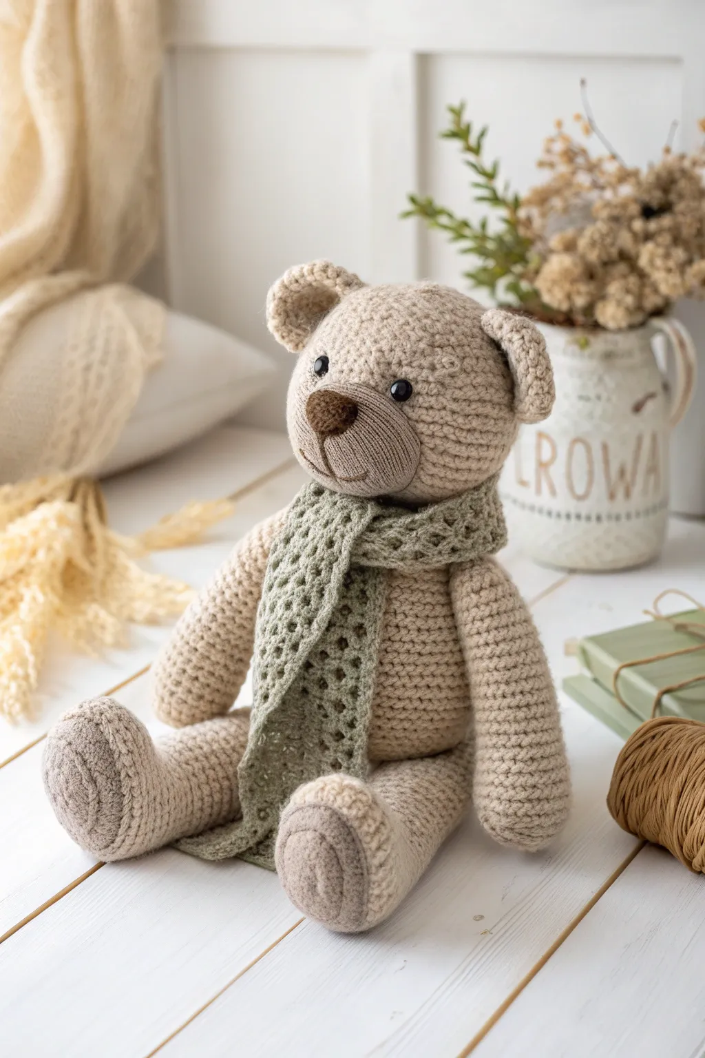 Discover the timeless charm of cuddly crochet bears, crafted with love and dressed for adventure.