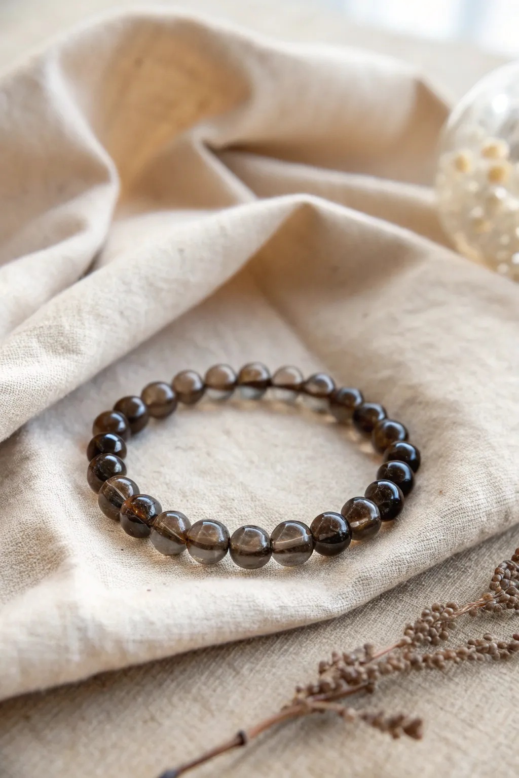 Embrace the mystique of smoky quartz – a timeless touch of elegance and grounding beauty.