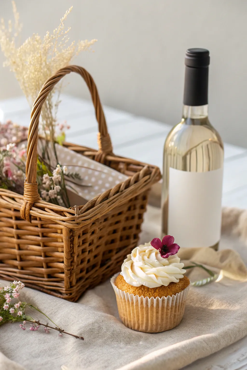 Indulge in elegance: A sweet pairing of cupcakes and wine for your special occasions.