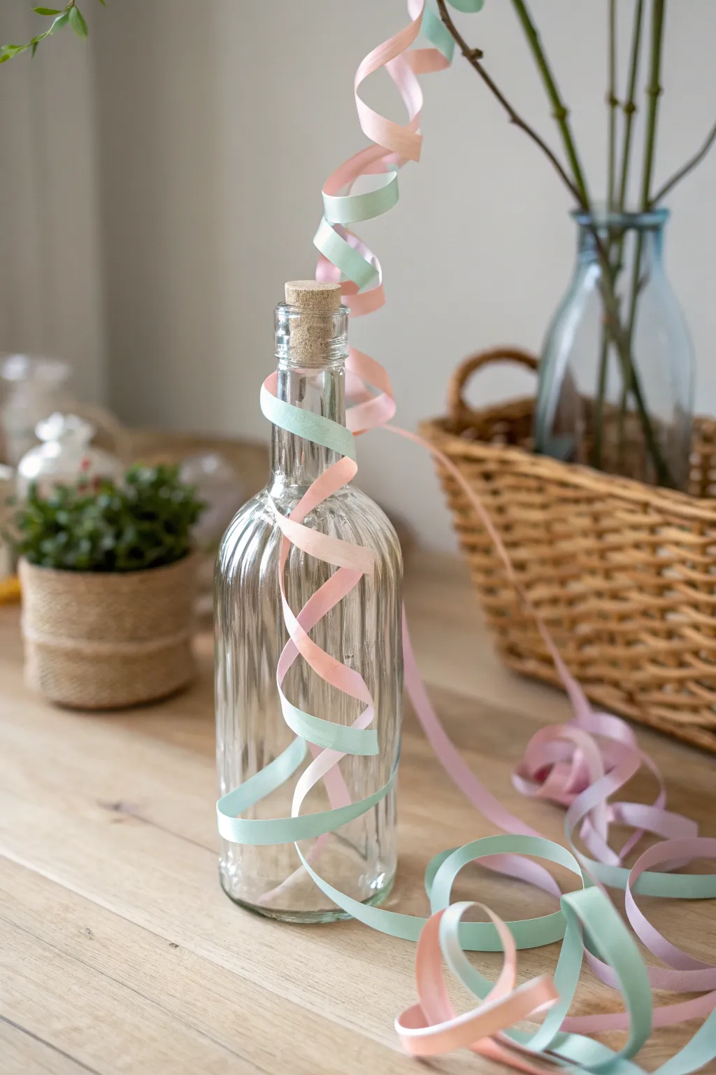 Transform any bottle into a stunning centerpiece with the charm of curling ribbons. Perfect for adding a personalized touch to your celebrations!