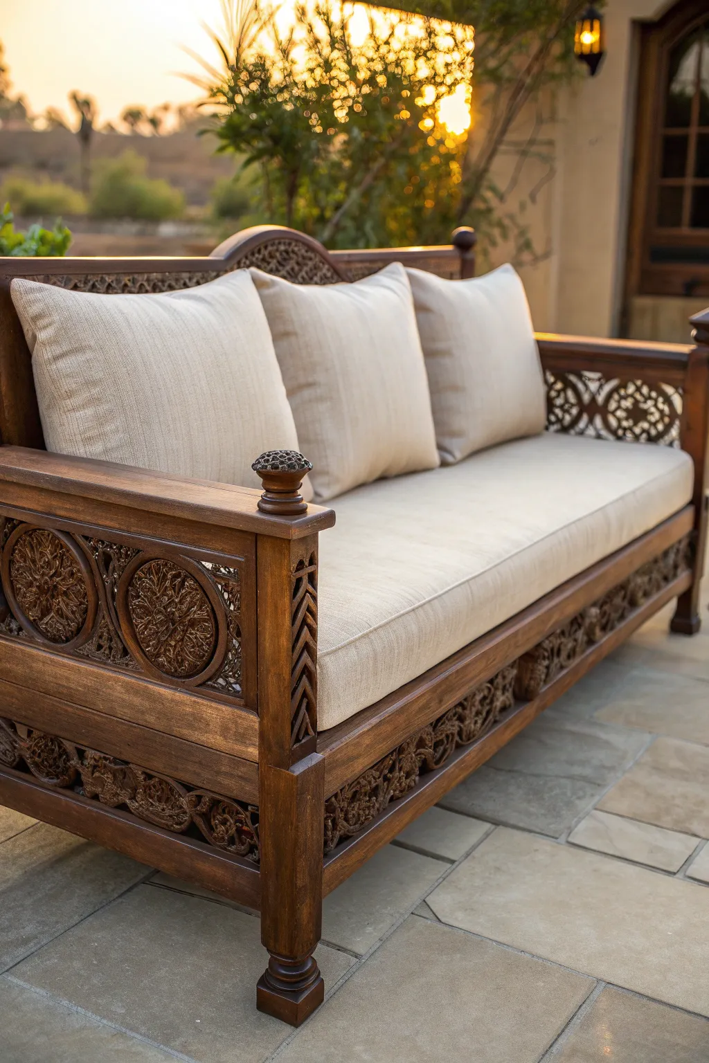 Experience the art of relaxation with a bespoke outdoor sofa, where craftsmanship meets comfort.