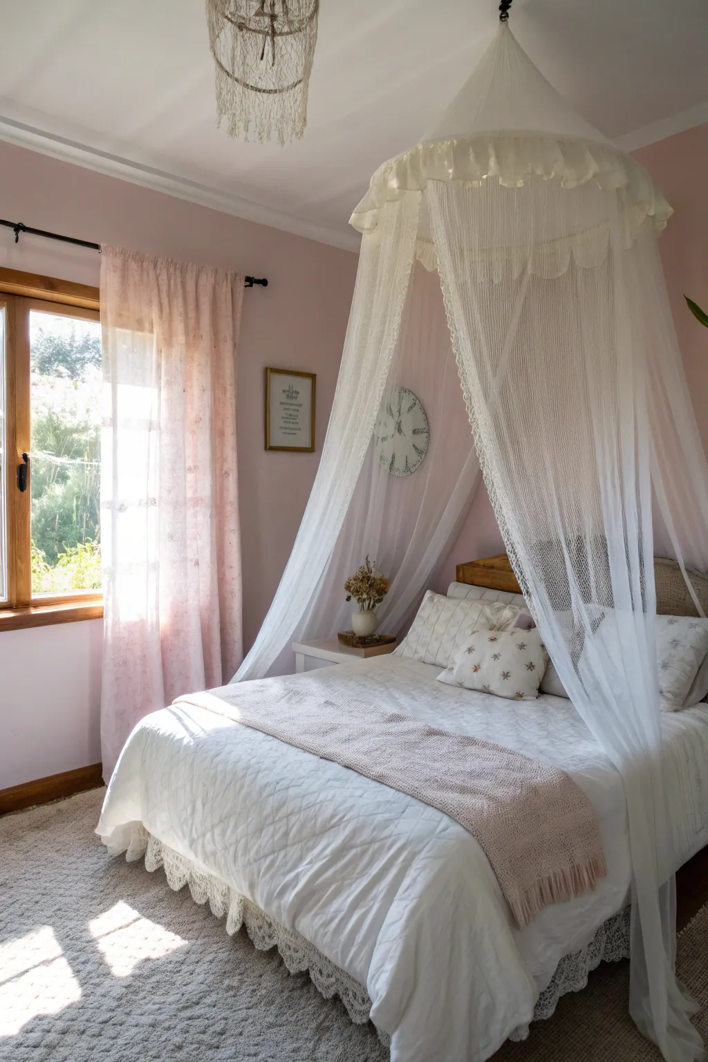 A charming canopy adds a whimsical, dreamy touch to your bedroom.