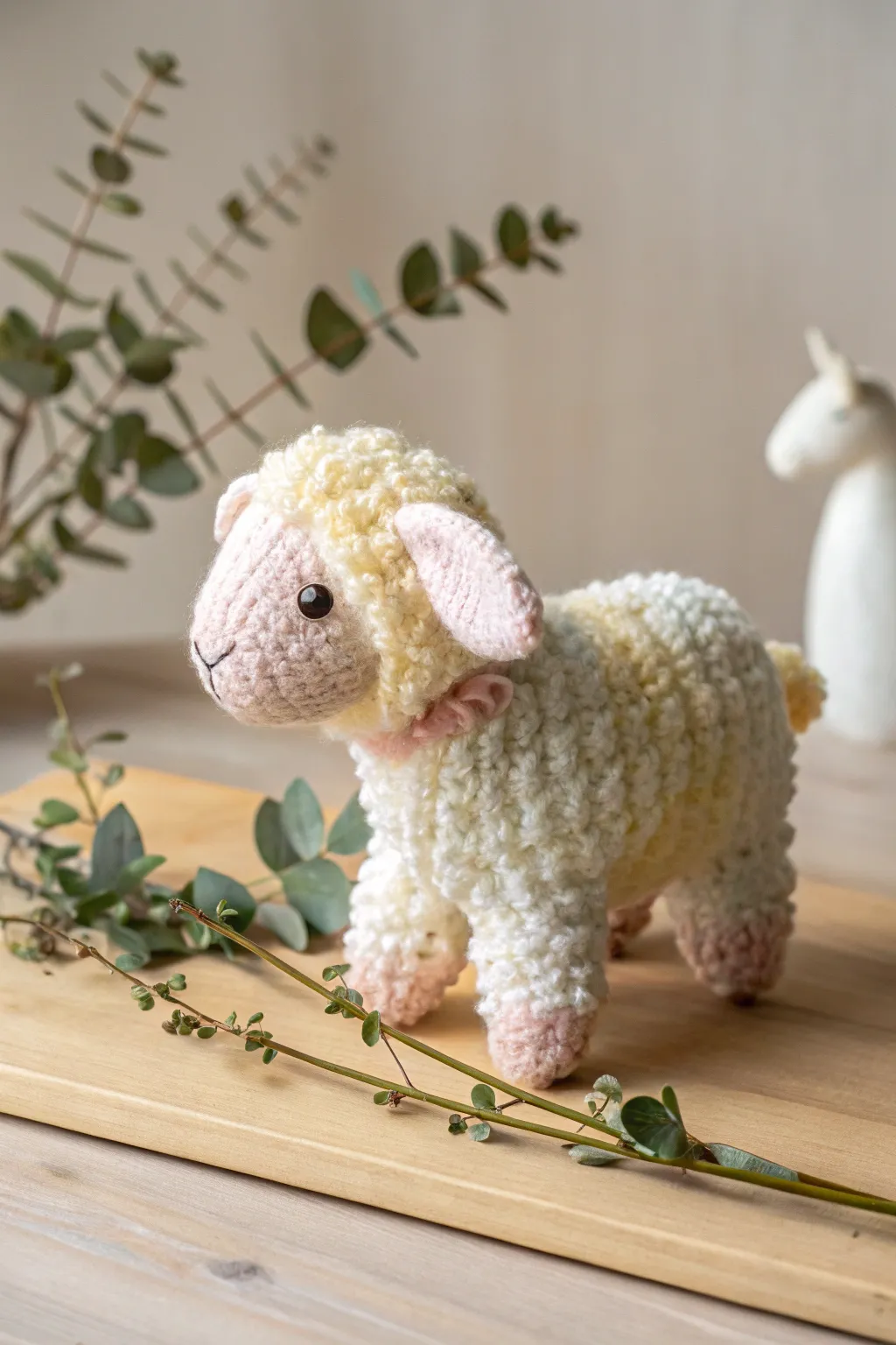 Embrace the charm of spring with this gentle crochet lamb—crafted for those who cherish simplicity and natural beauty.