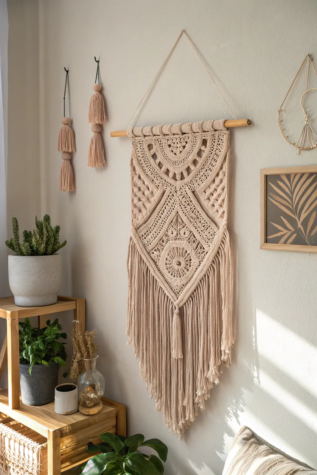 Elevate your space with the timeless charm of crochet wall art.