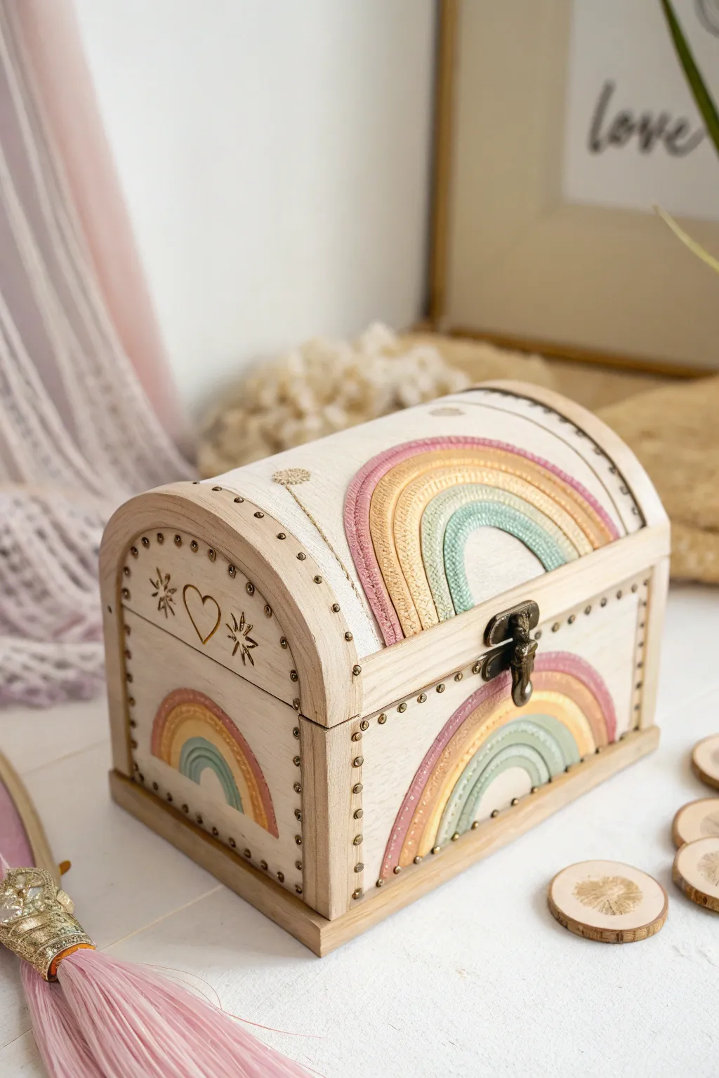 Capture the magic of Valentine's Day with this charming Rainbow Collector box, where simplicity meets a splash of color.