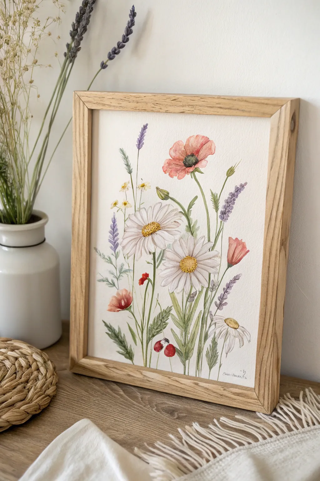 Embrace the serene beauty of nature with handcrafted watercolor wildflowers, perfect for a touch of botanical bliss in your home.