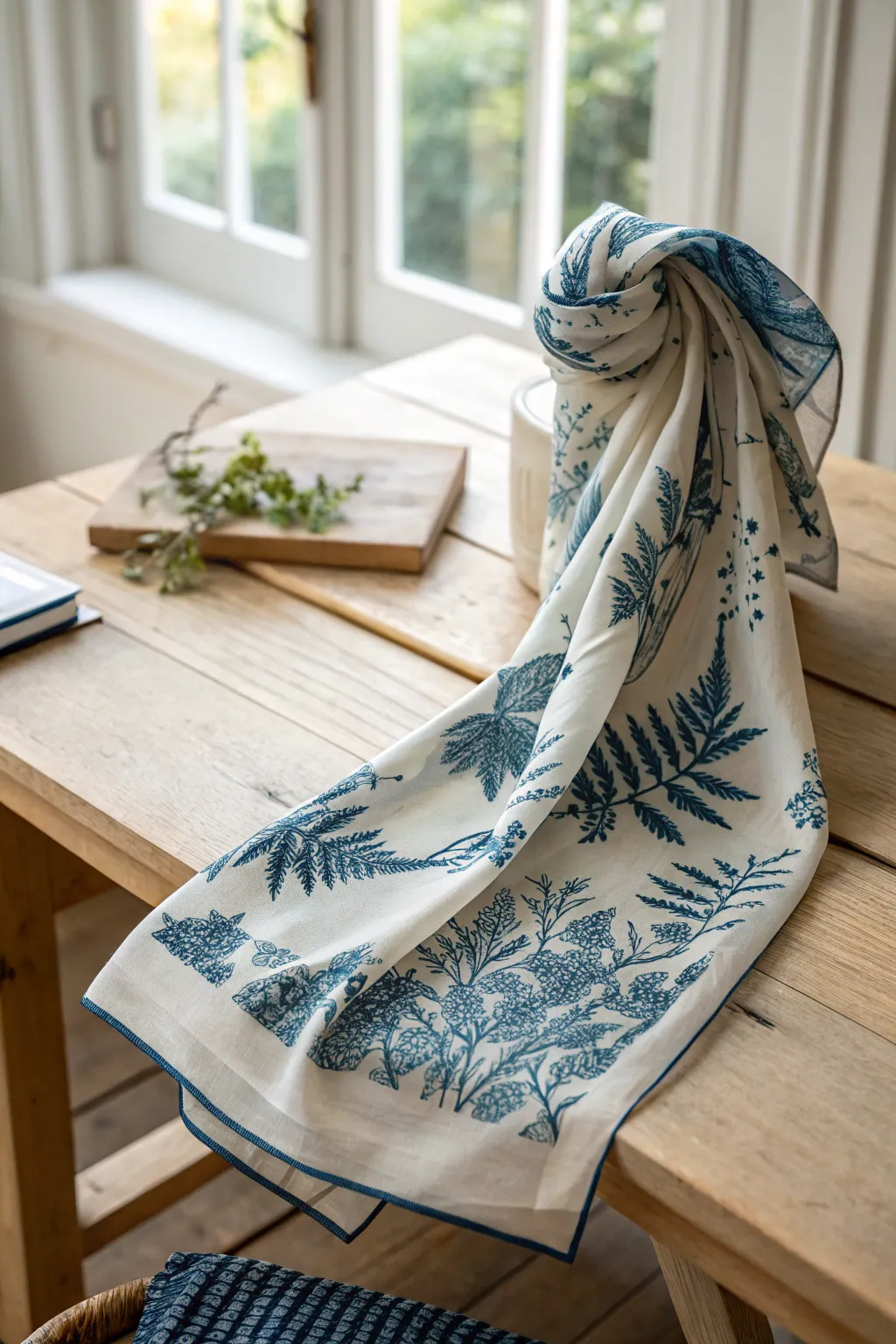 Embrace the art of cyanotype on textiles for a touch of handmade elegance.
