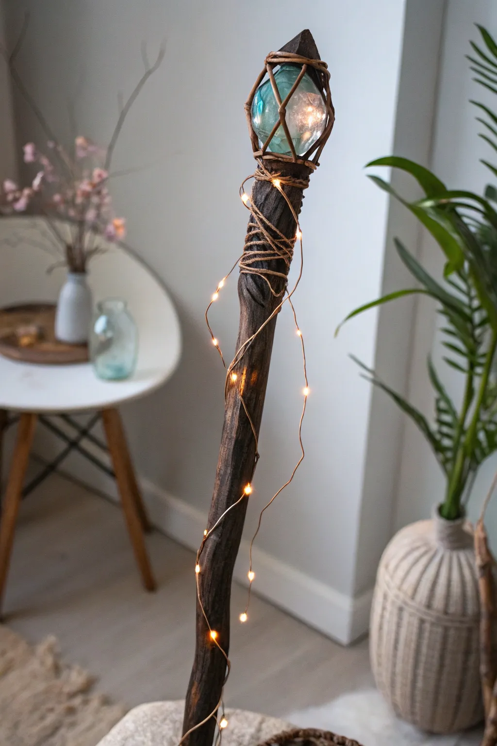 Illuminate your magical journey with an enchanted staff that blends nature and whimsy.