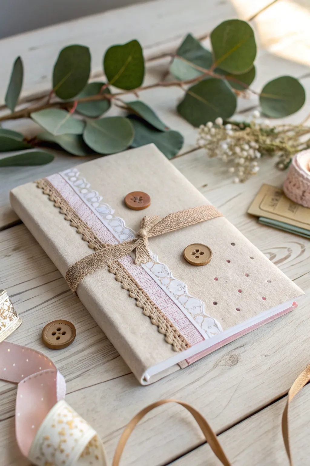 Transform your notebook into a masterpiece with mixed media elegance.