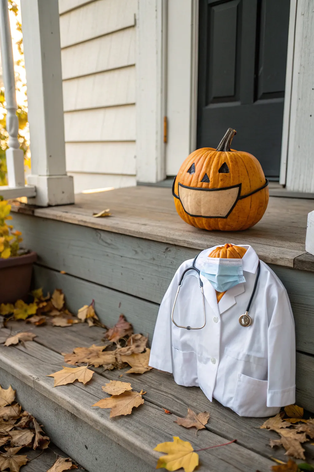 Meet the charming Pumpkin Dentist ready to bring smiles to your neighborhood this fall!