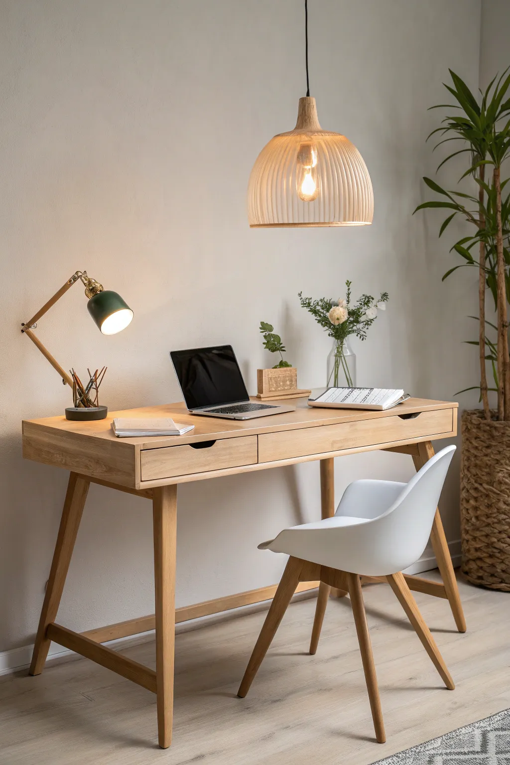 Illuminate your creativity with the perfect blend of minimalist design and warm lighting.