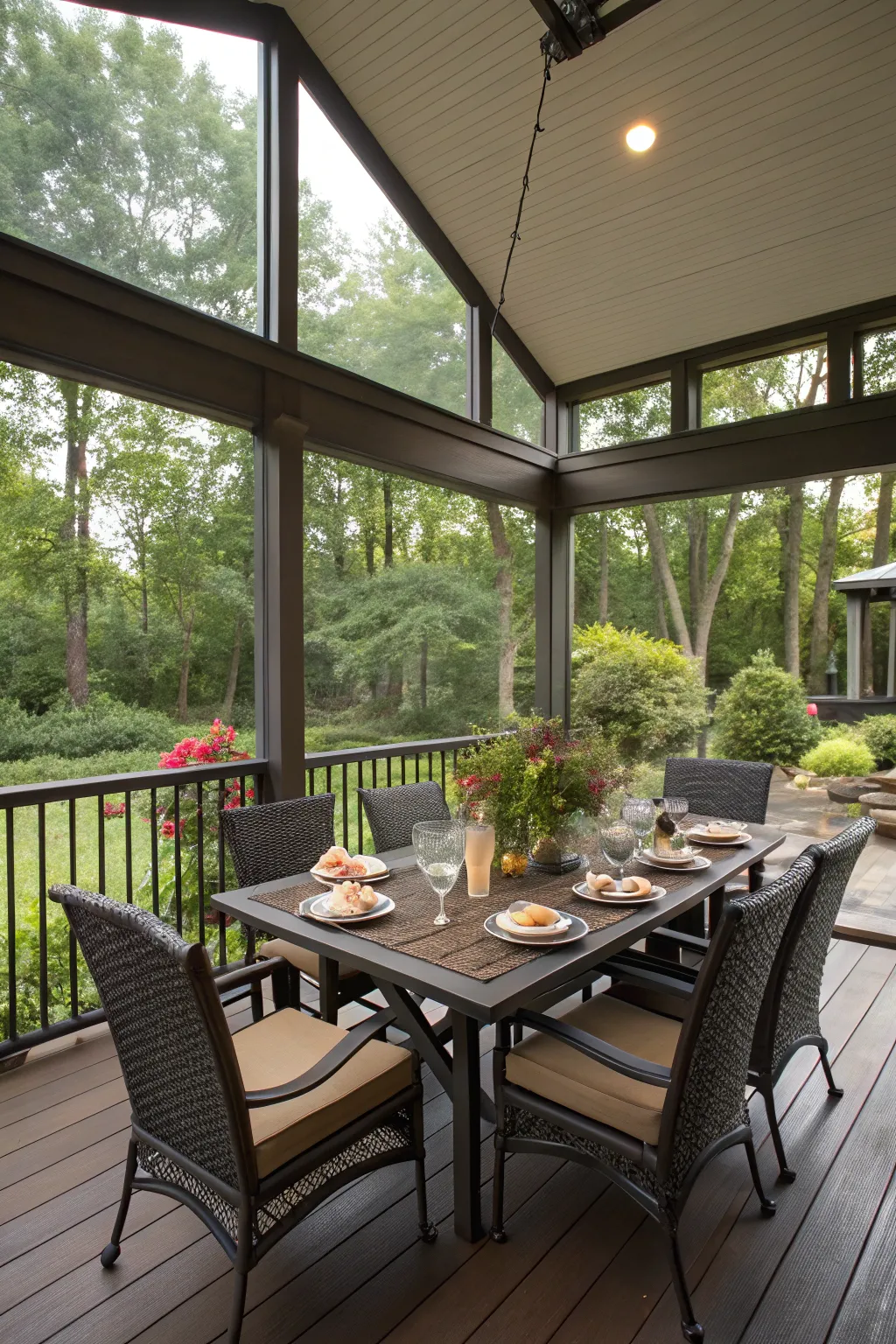 An inviting outdoor dining room for gatherings.