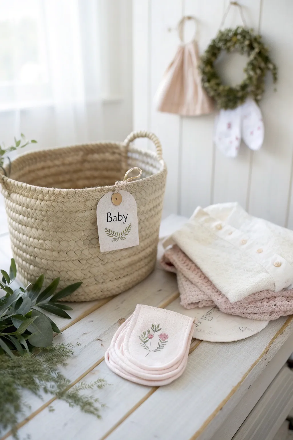 Add a personal touch to your baby's essentials with a custom diaper basket that combines style and sentiment.