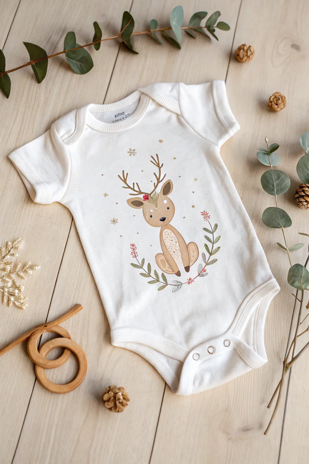 Embrace the season with this charming DIY reindeer onesie, perfect for holiday baby showers!