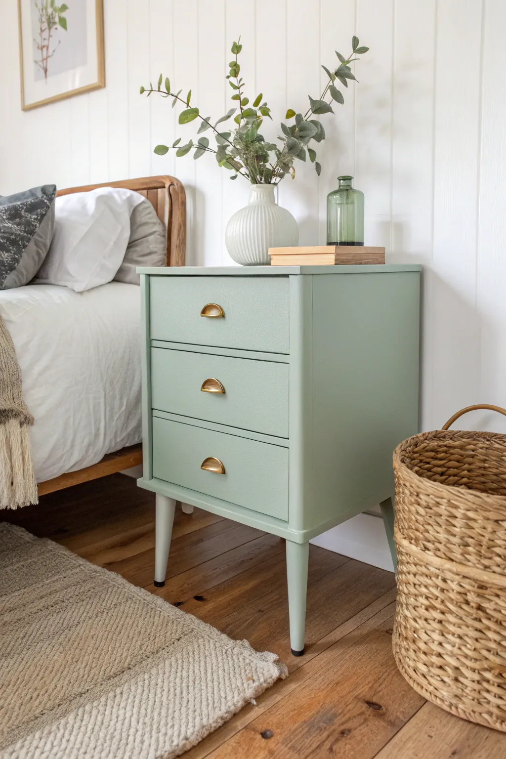 From flea market find to bedroom treasure: a nightstand makeover that blends simplicity and style. ✨🛏️ #UpcycledBeauty #ScandiBoho