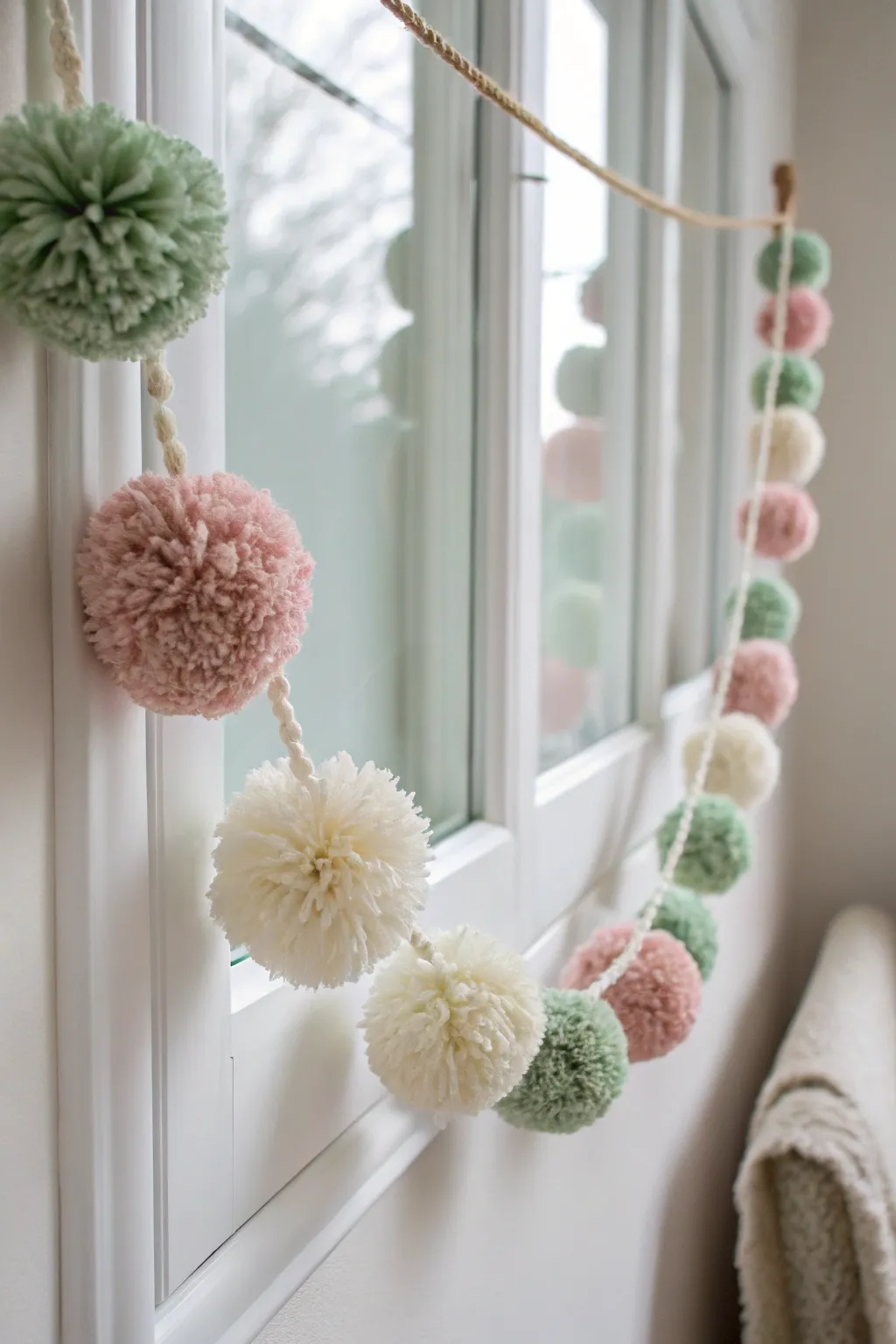 Transform your celebration with a charming DIY pom-pom garland, where simplicity meets elegance.