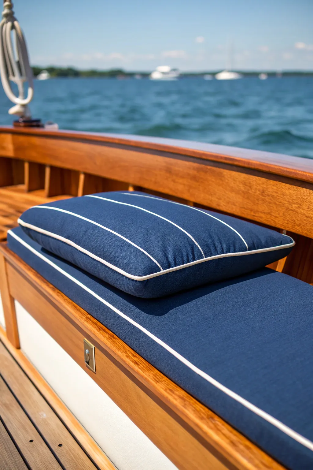 Elevate your boat's style and comfort with snap-on cushions. Effortless elegance meets practical convenience.