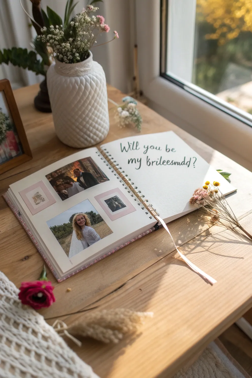 Capture the essence of your friendship with a heartfelt DIY bridesmaid proposal scrapbook. 🌿💌
