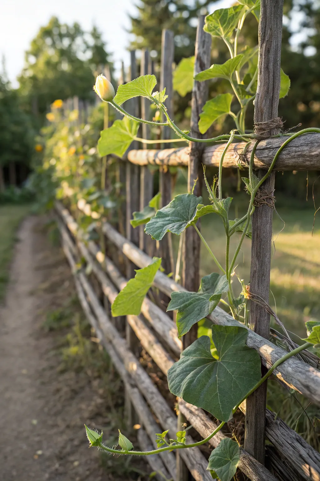 Transform your garden with a charming cantaloupe trellis, where nature meets minimalist elegance.