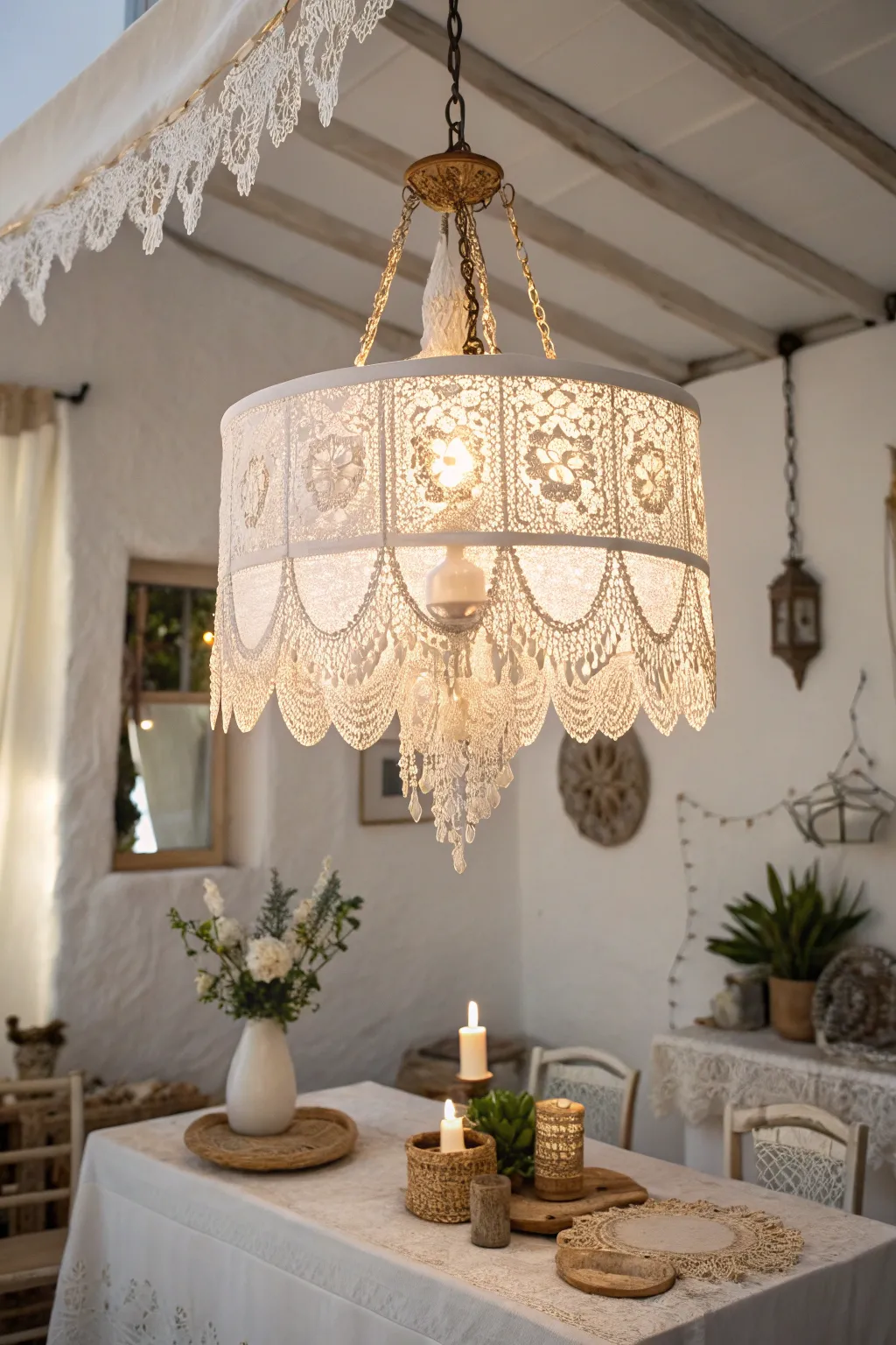 Transform your space with vintage lace elegance.