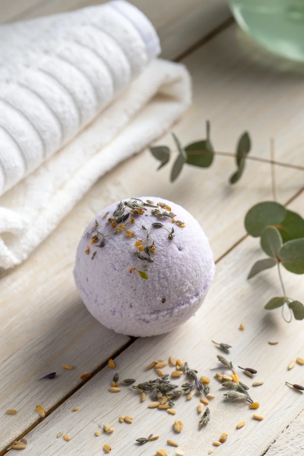 Indulge in relaxation with a handcrafted lavender and chamomile bath bomb, the perfect DIY Christmas gift.